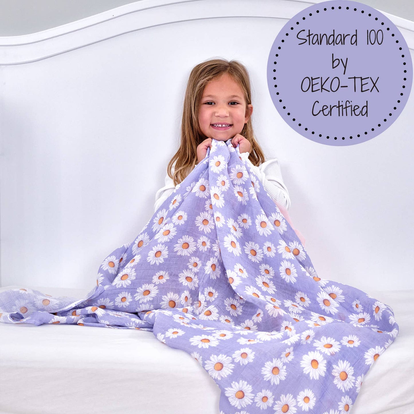 LollyBanks - Beautiful Daisy Baby Swaddle Blanket