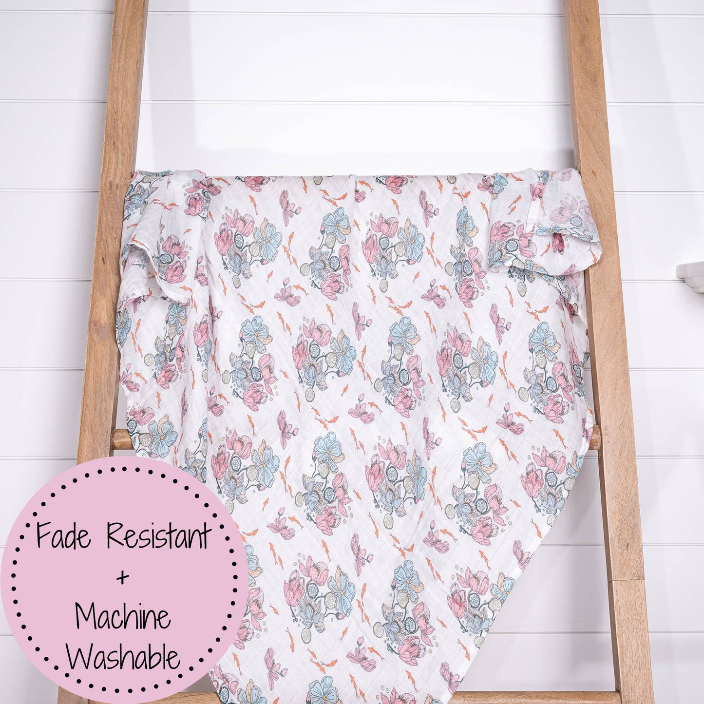 LollyBanks - Little Lotus Bloom Baby Muslin Swaddle Blanket