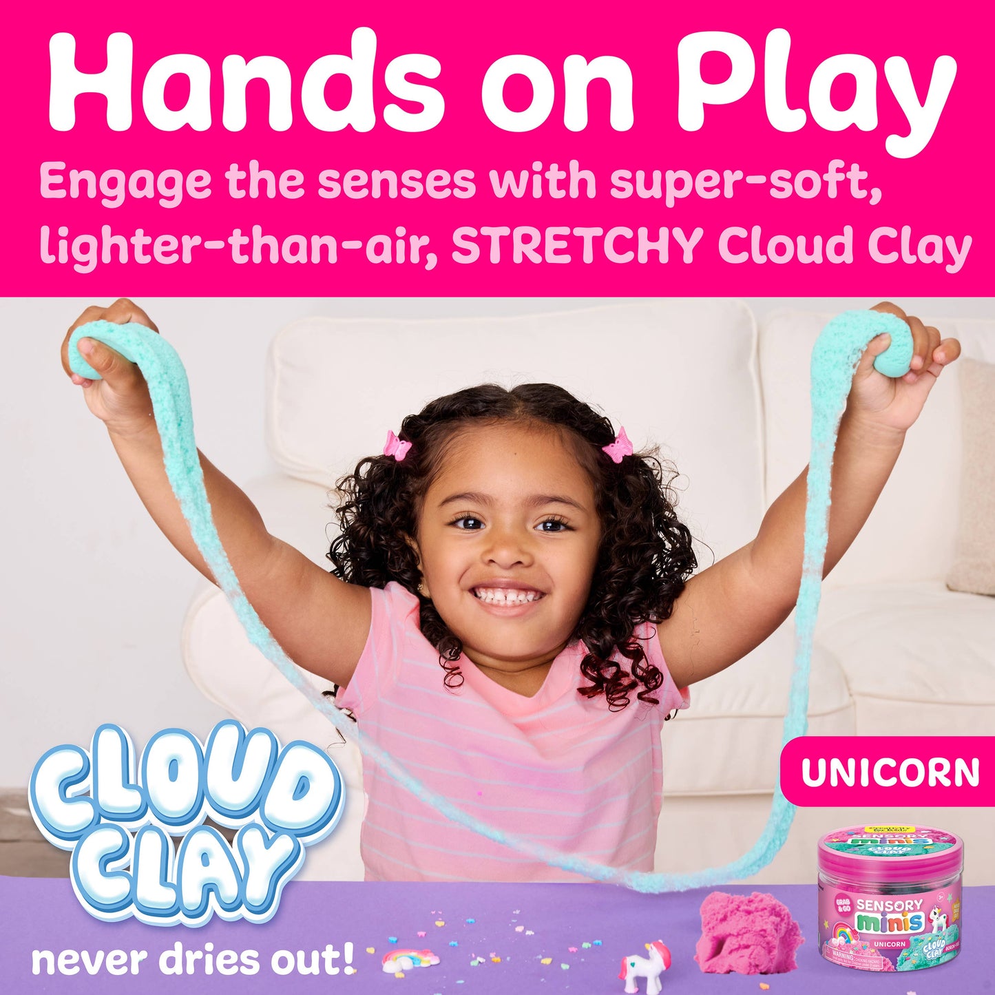 Faber-Castell / Creativity for Kids - Sensory Mini Play Kit Jar with Cloud Clay: Unicorn Theme