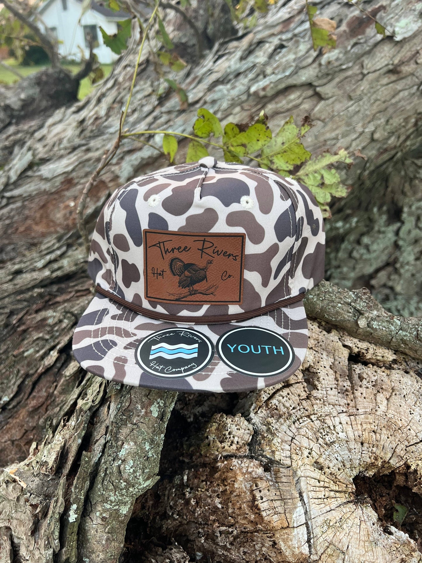 Three Rivers Hat Co. - YOUTH/KIDS - Gobbler on the Roost - Camo Rope Hat - Lost Hat Co.