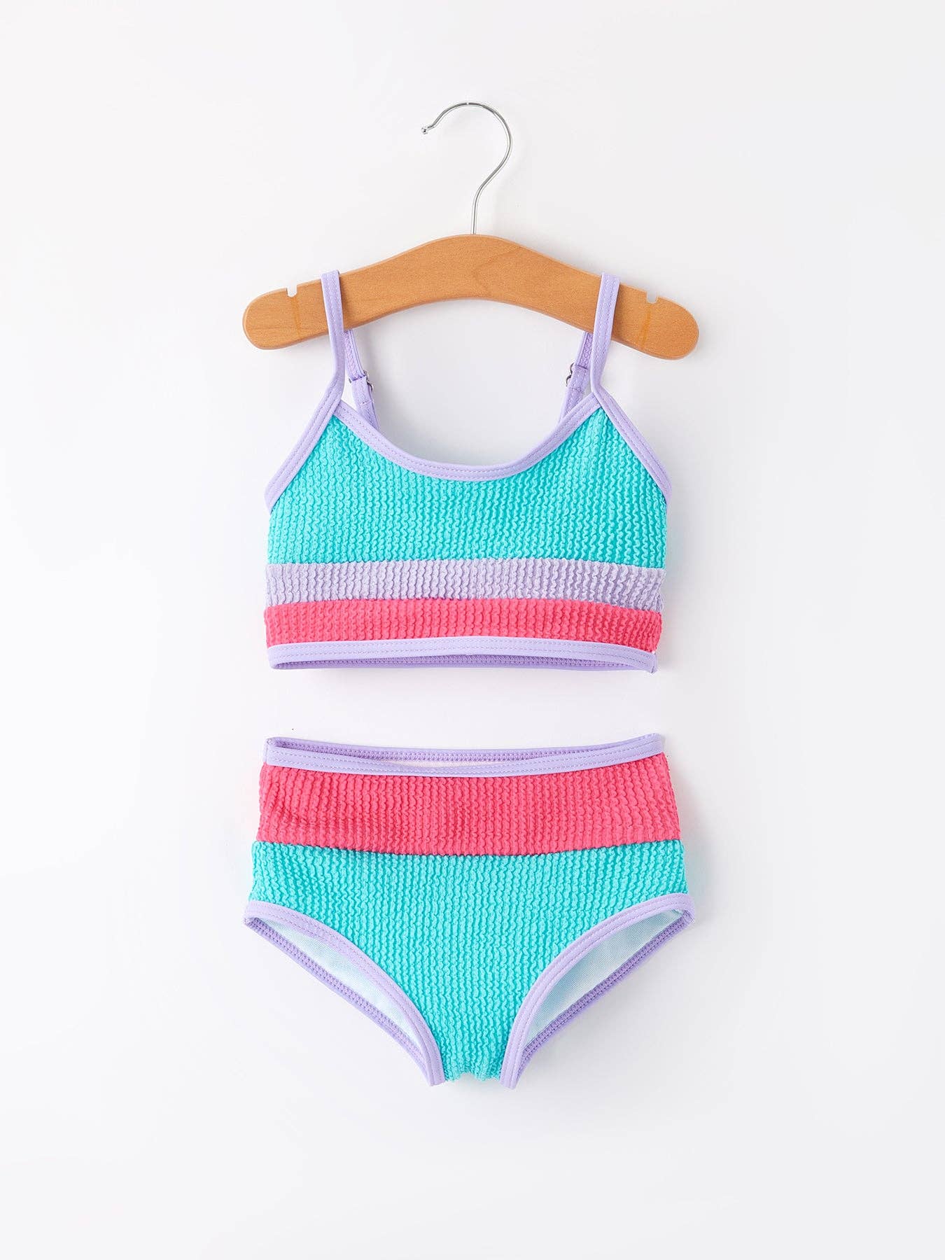 Rylee Faith Designs - "Blue and Red Stripes" Kid's Swimsuit