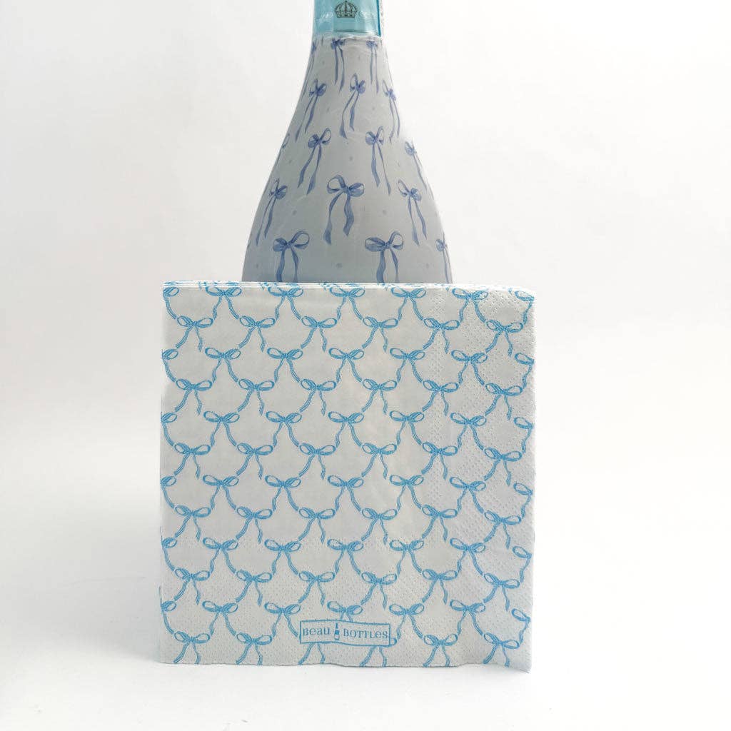 Beau Bottles - Beau Bottles Blue Bow Cocktail Napkins