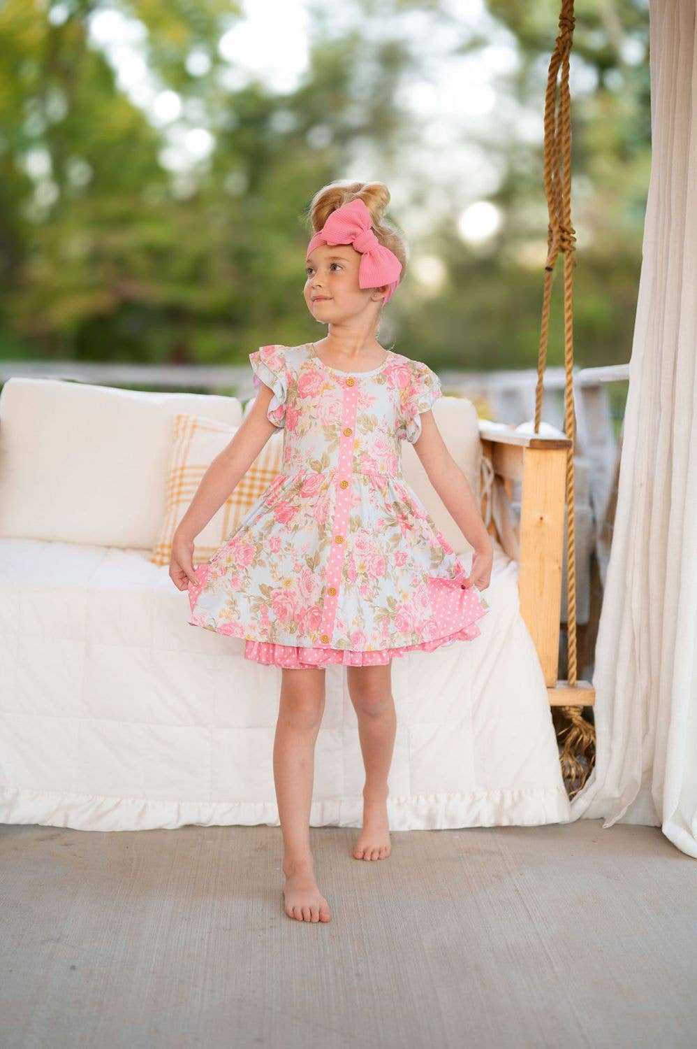 Antique Rose Summer Girls Dress