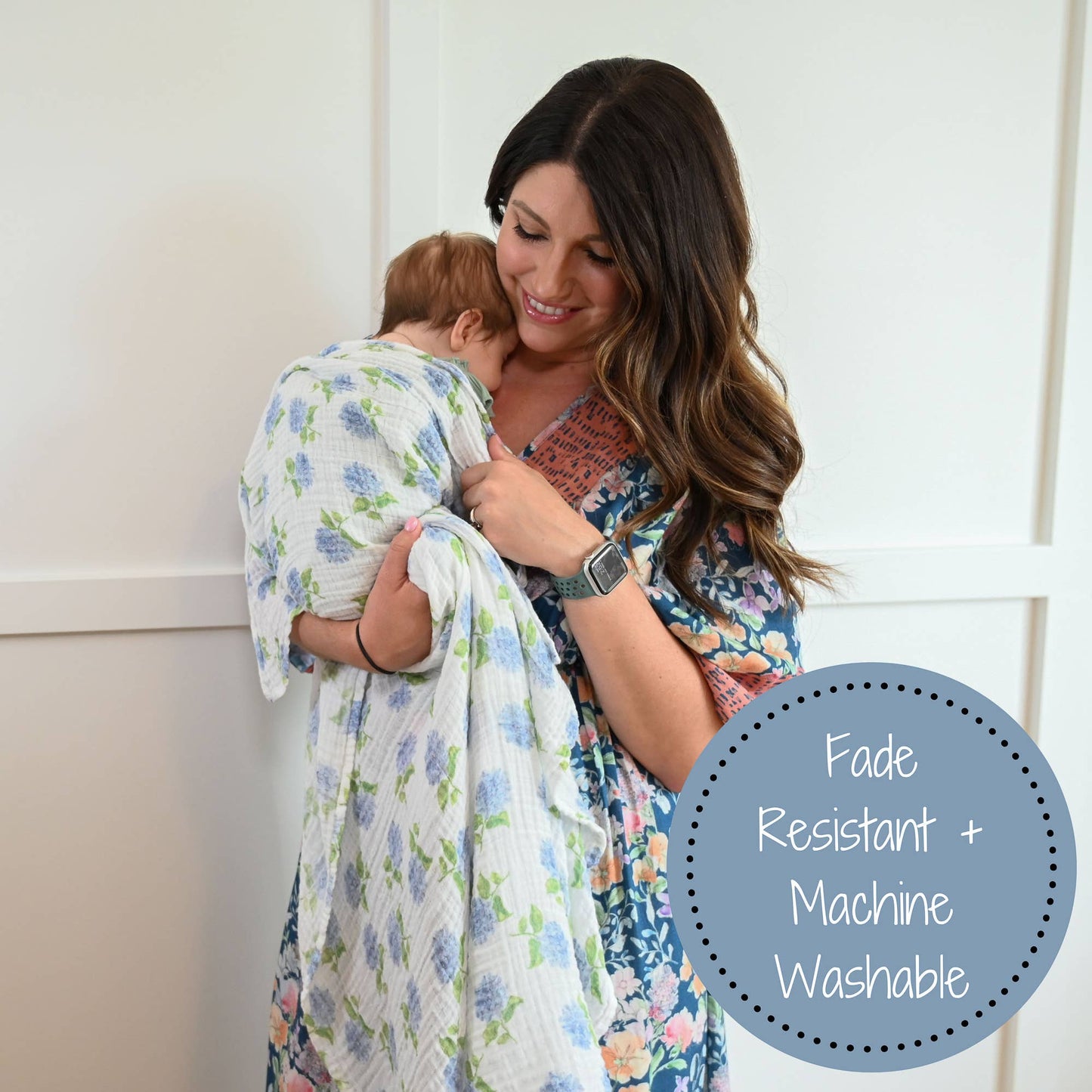 LollyBanks - You Had Me At Hydrangea Baby Swaddle Blanket