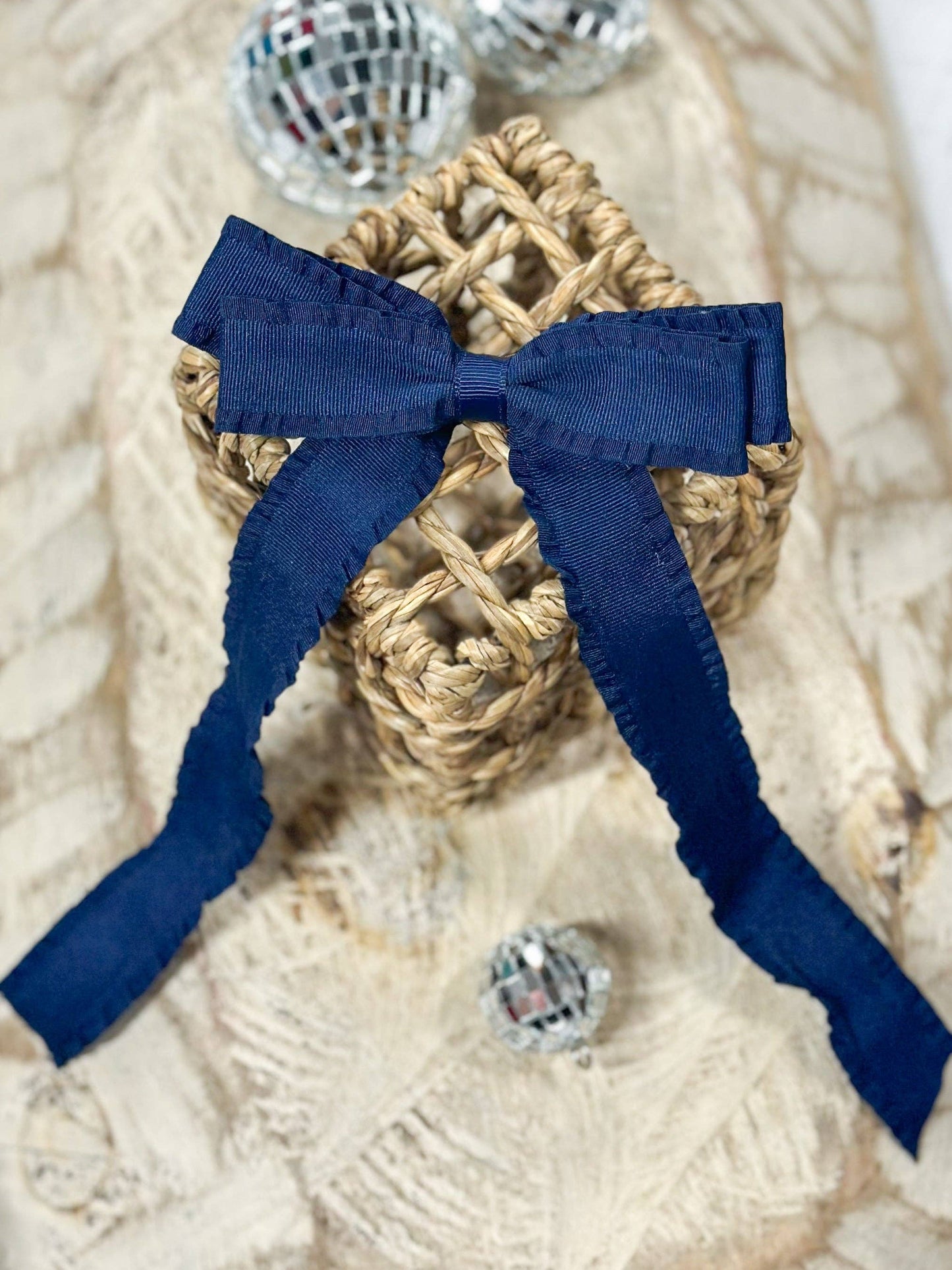 Ruffle Edge Ribbon Hair Bow