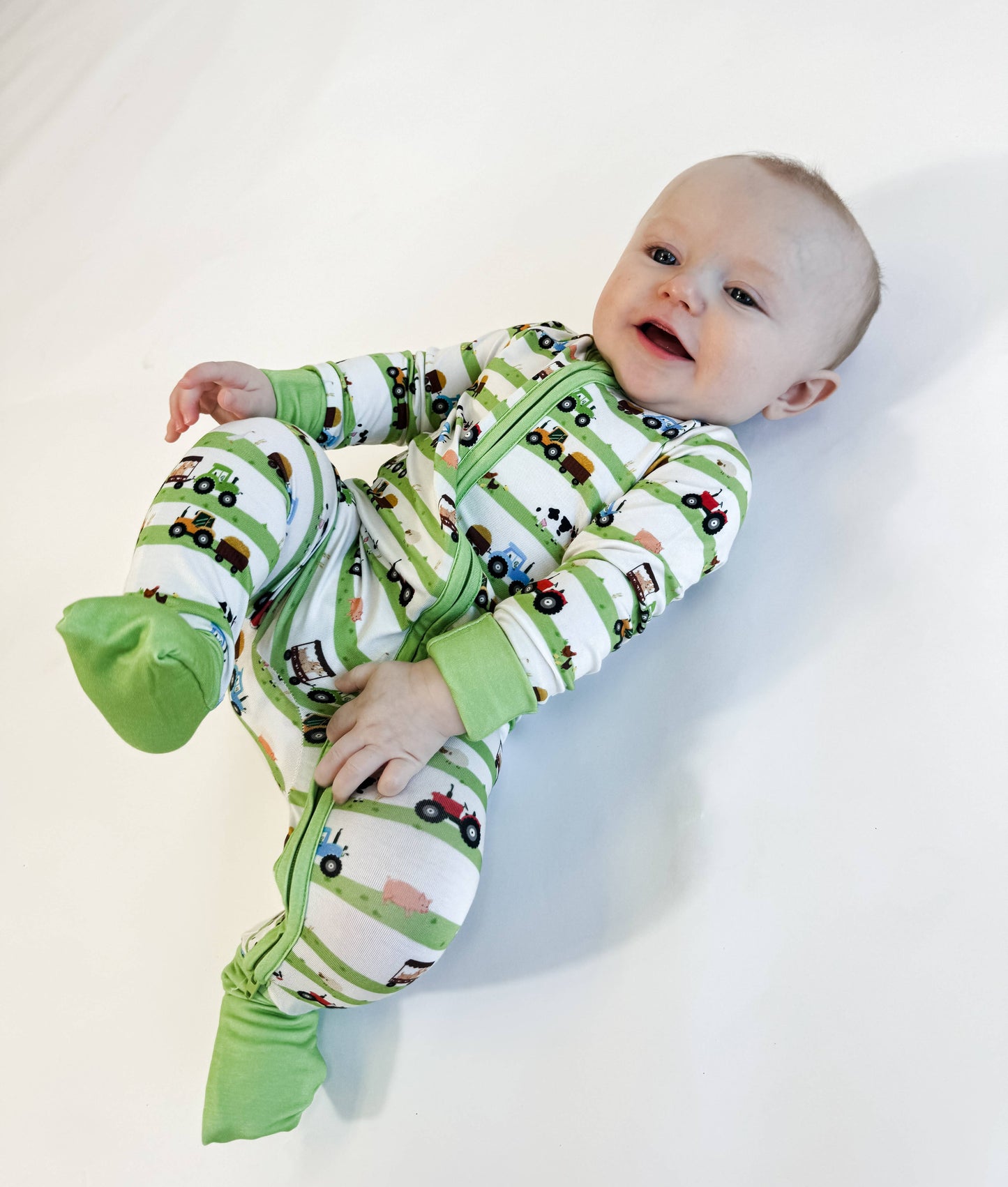 Goosies - Farm Stripes Zip Pajamas