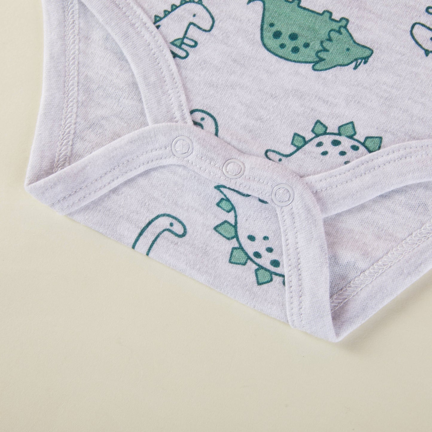 Pack of 3 Baby Boys Dinosaur Pattern Bodysuits Short Sleeve