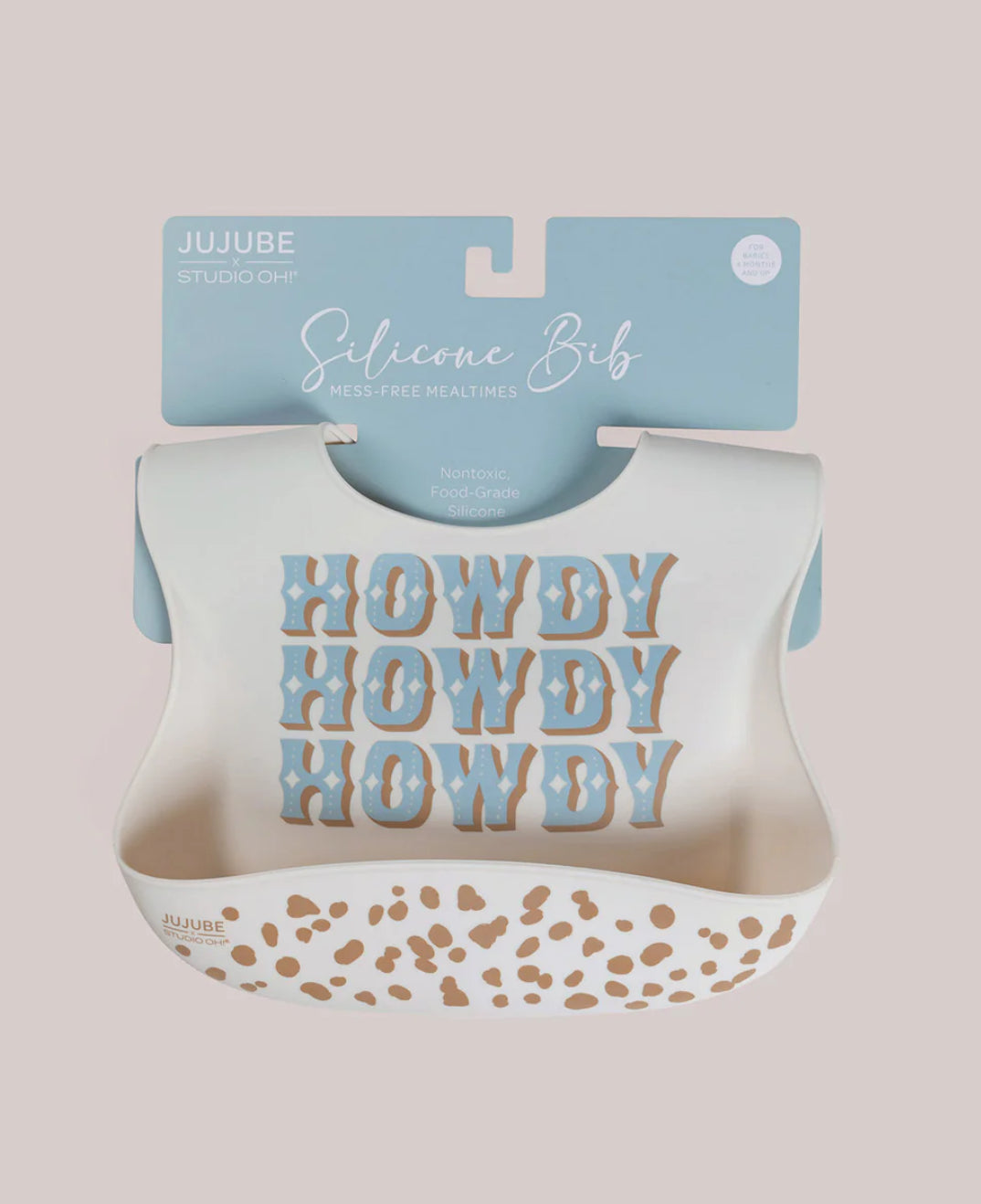 SILICONE BIB - HOWDY PARTNER BLUE BY CAROLINE ALFREDS