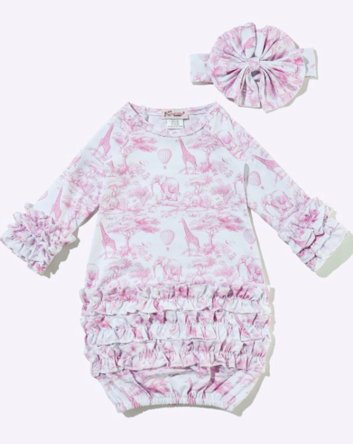 Pink Safari Waverly Baby Gown