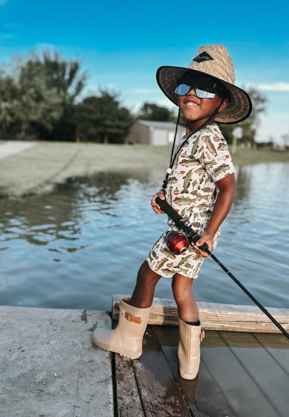 Wishing I Was Fishin 2 piece set