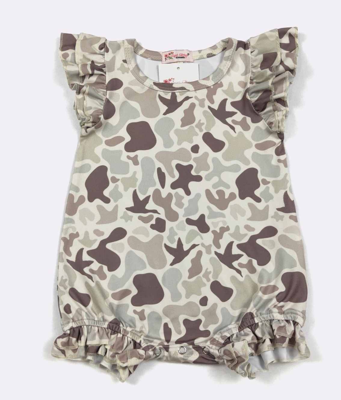 Muted Mallard Camo Girl Romper