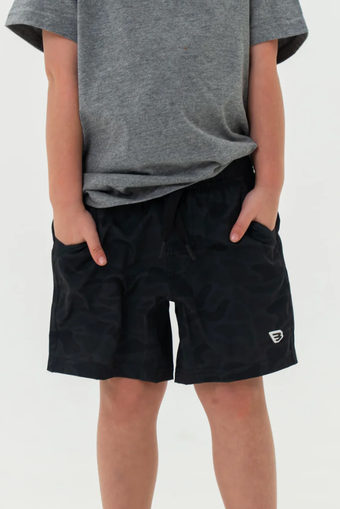 Burlebo Youth Black Camo Athletic Short