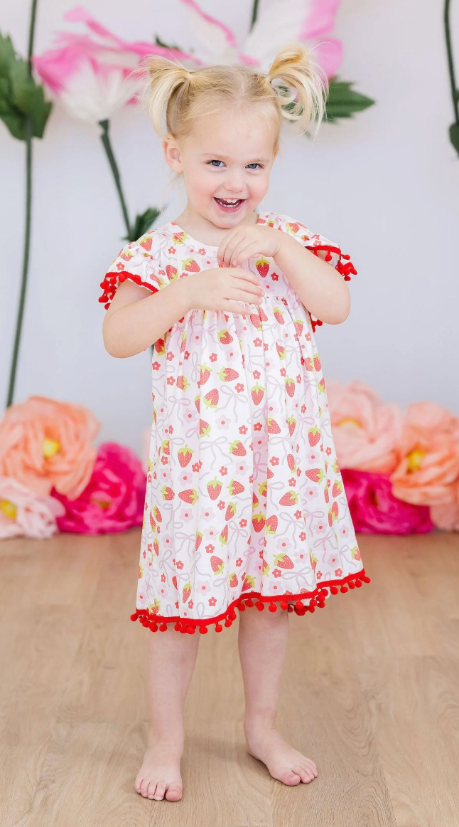Berry Charming Pom Pom Dress