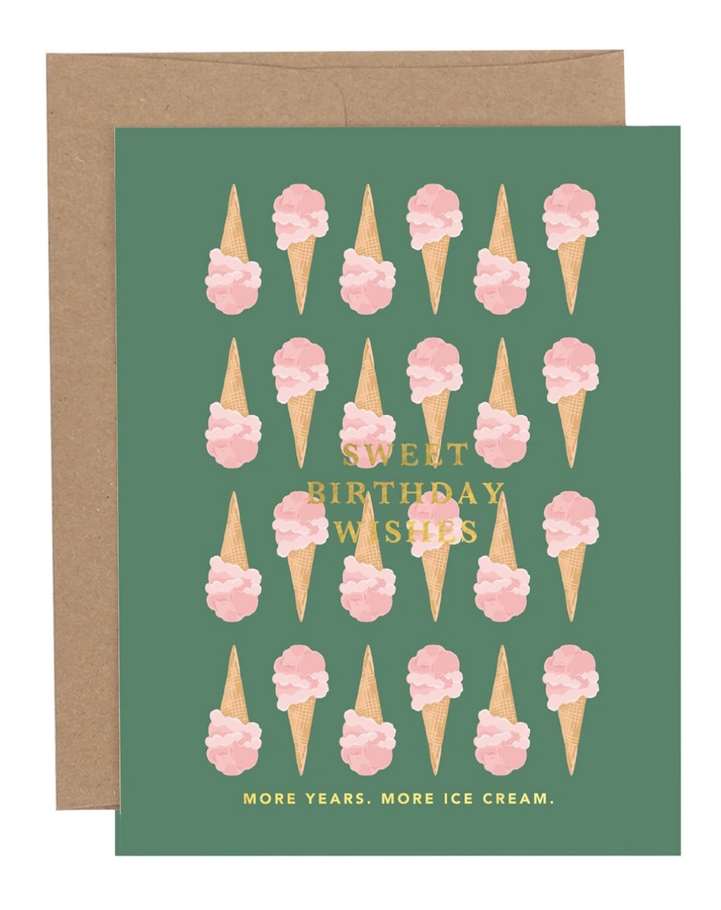 Sweet Birthday Wishes Ice Cream Cone Greeting Card