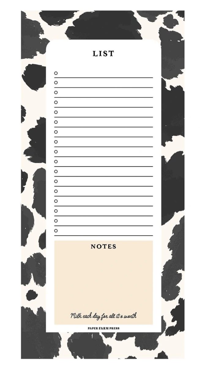 Cow Spots Market List Notepad
