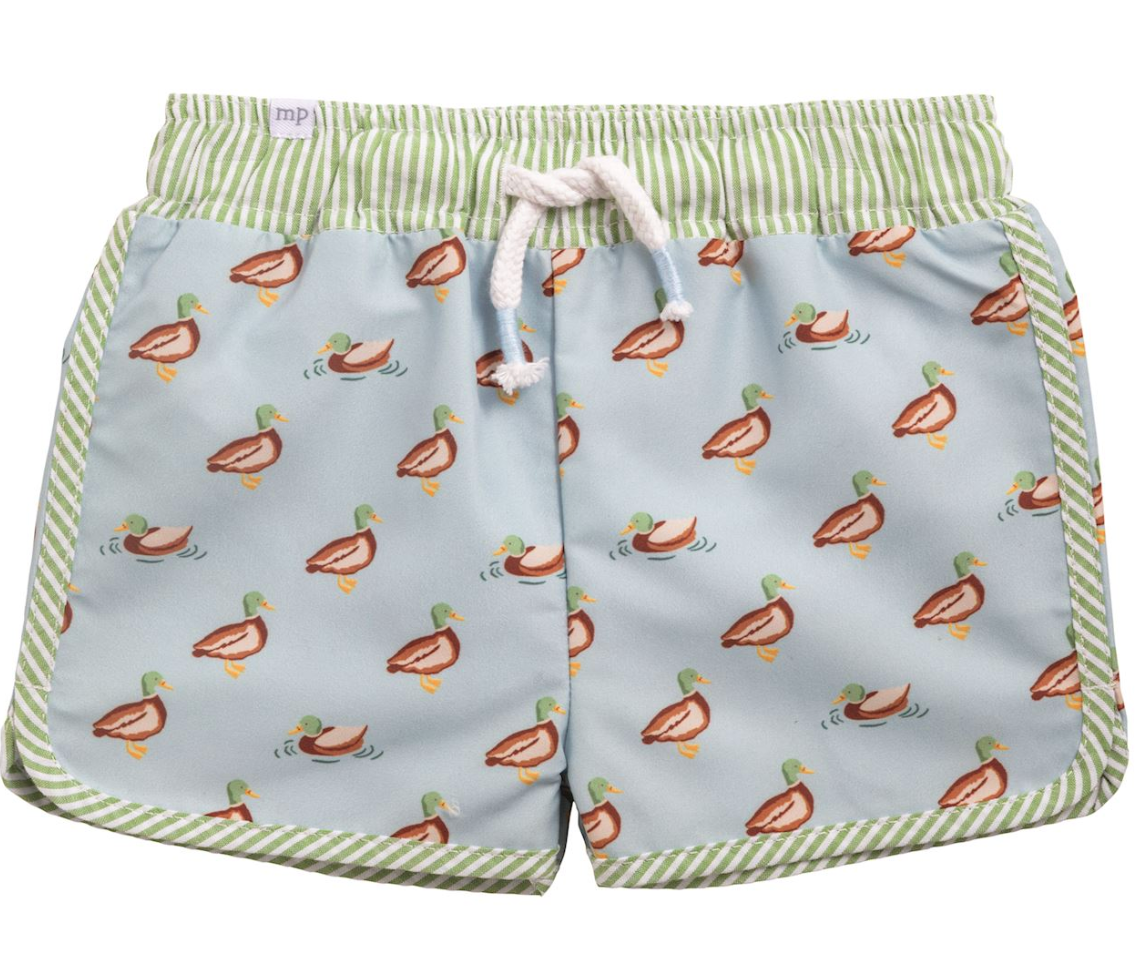 Mudpie Duck Print Swim Trunks