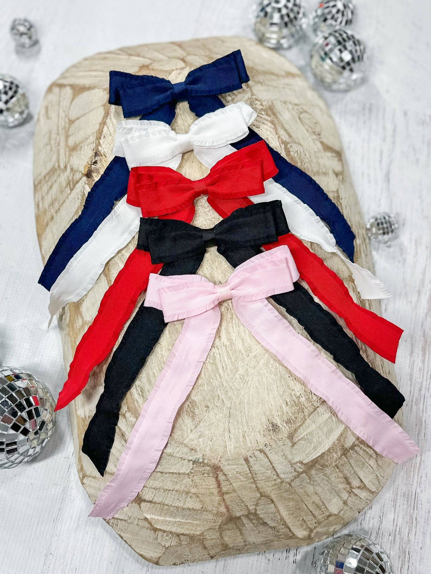 Ruffle Edge Ribbon Hair Bow