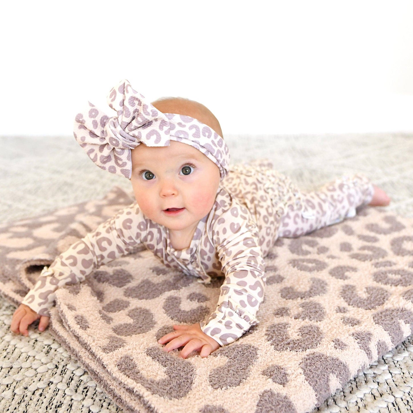 Gigi and Max - Amari Leopard RUFFLE ZIP Bamboo One Piece Baby Outfit