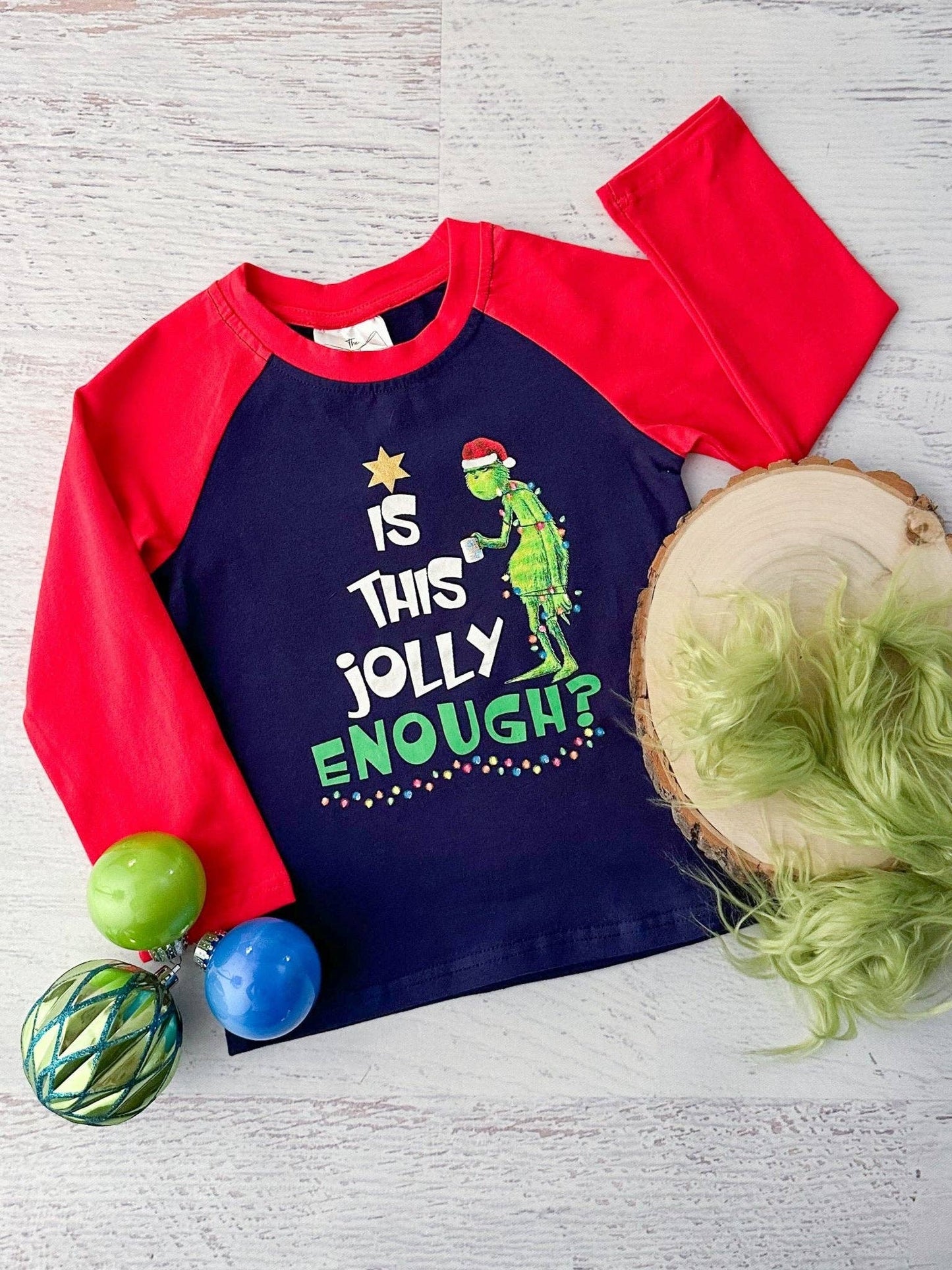 The Hair Bow Company - Is This Jolly Enough? Boy's Christmas Raglan Shirt