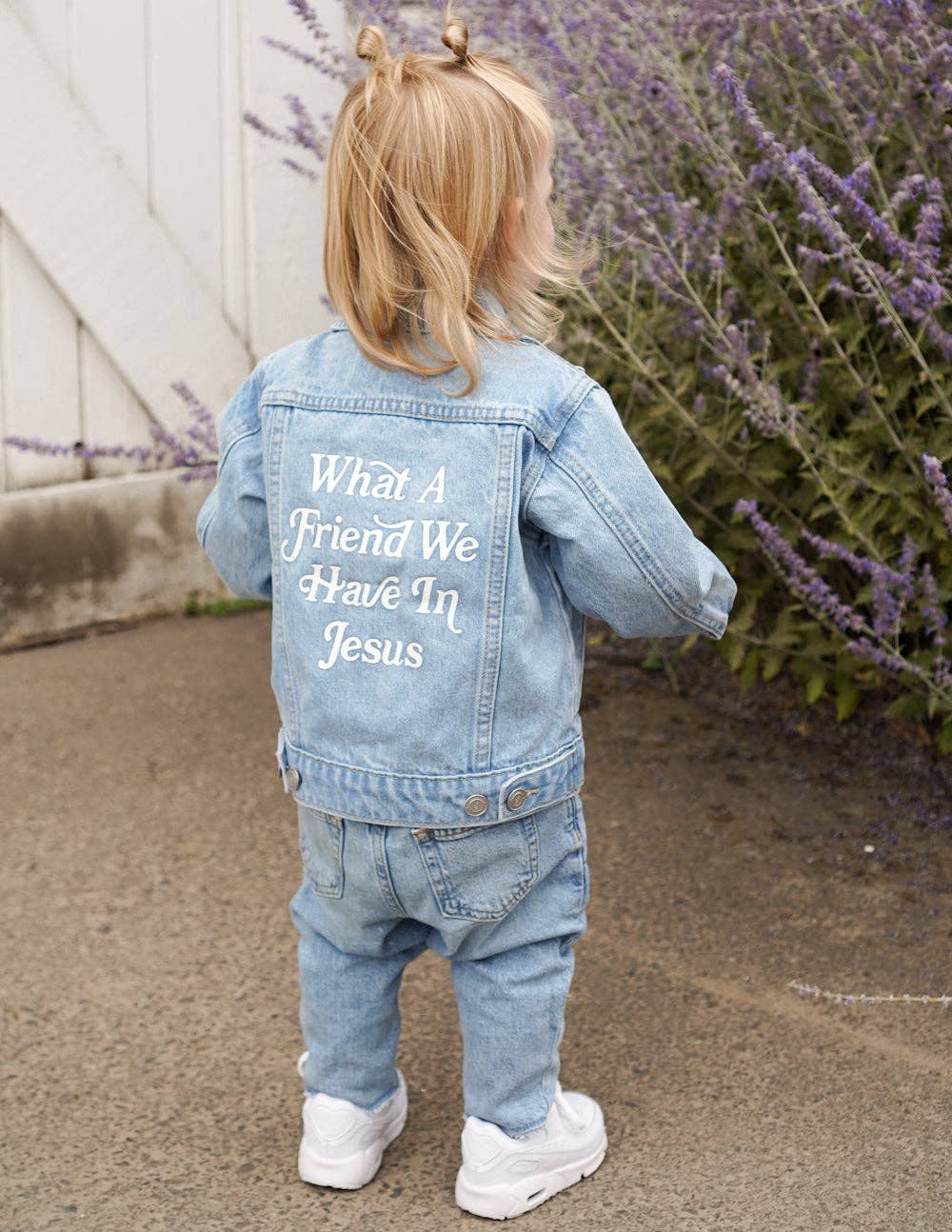 Elevated Faith - What a Friend in Jesus Kids Denim Jacket