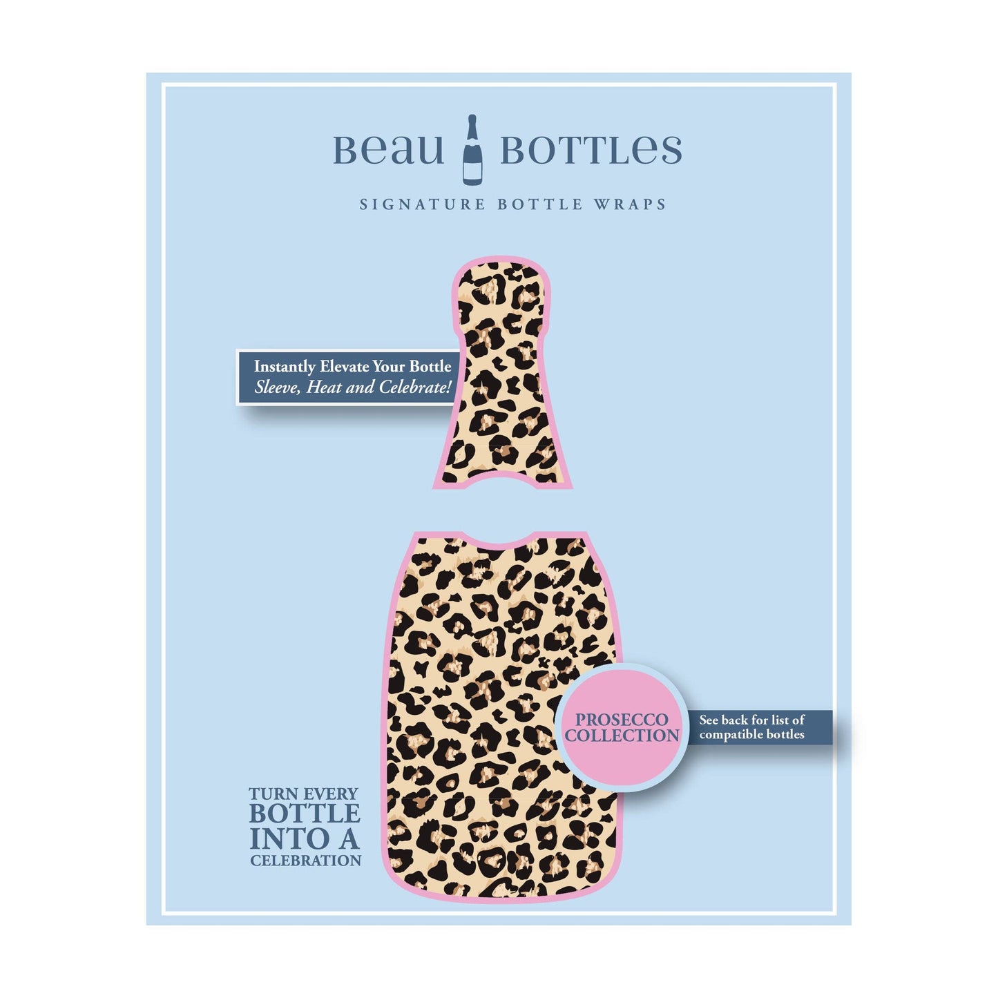 Beau Bottles - Beau Bottles Tan Leopard - Prosecco Collection