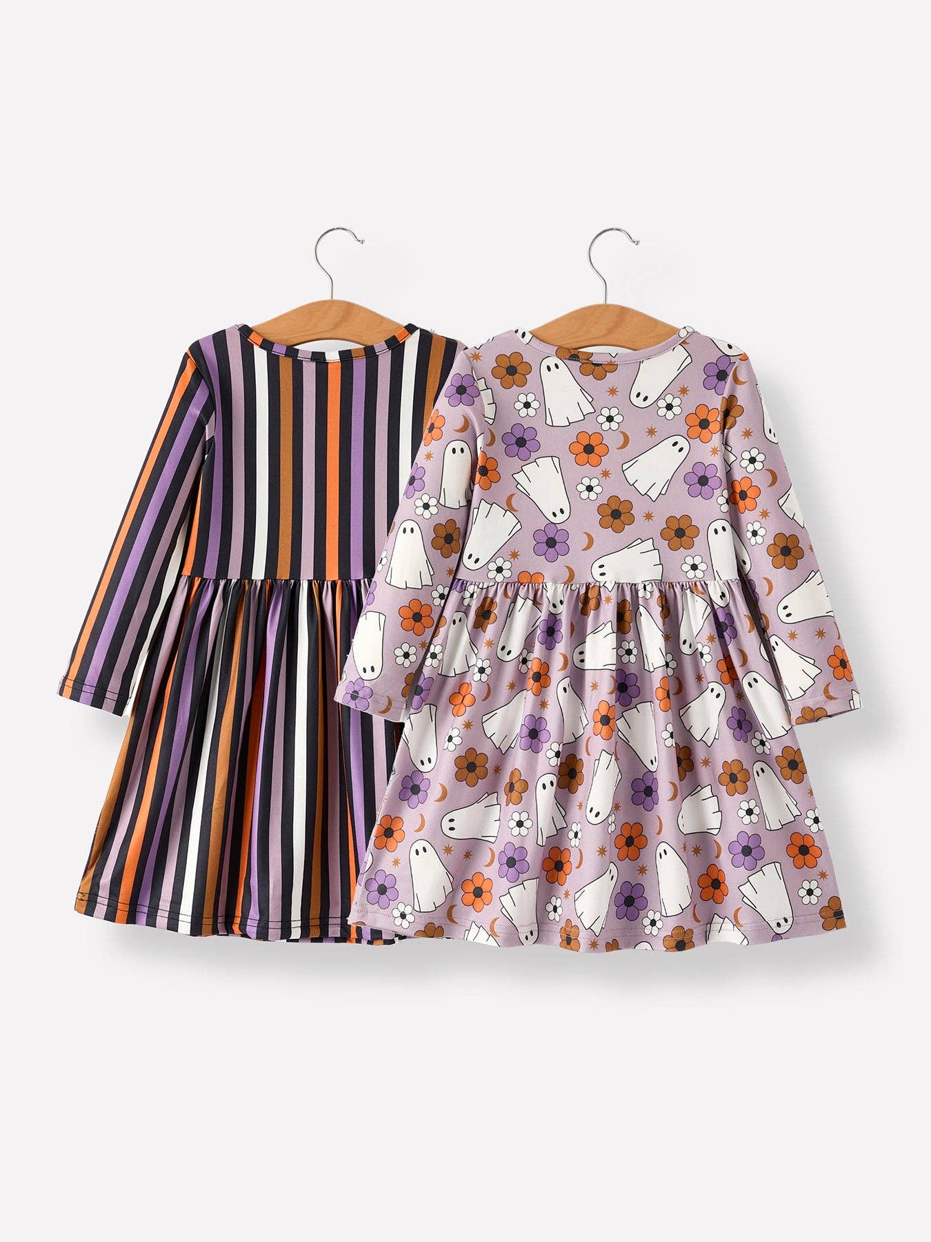 Halloween Ghost Striped Girls Dress