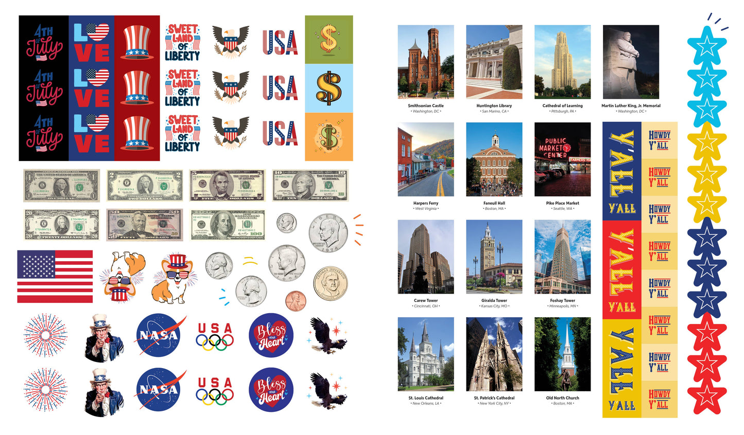 Sourcebooks - 1,000 Stickers: USA