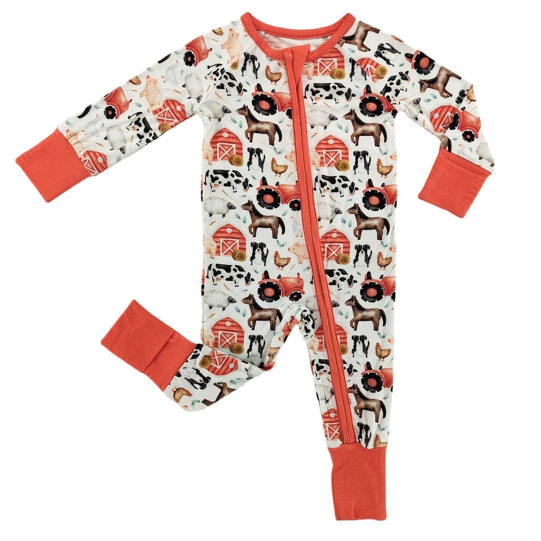 Little One Shop - Little Red Barnyard Bamboo Sleeper