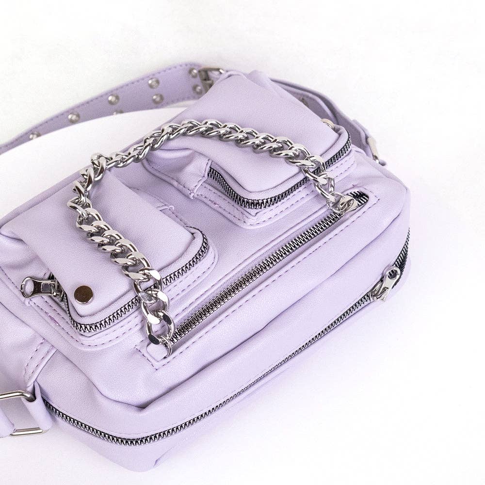 Lavender Crossbody Bag with Chain