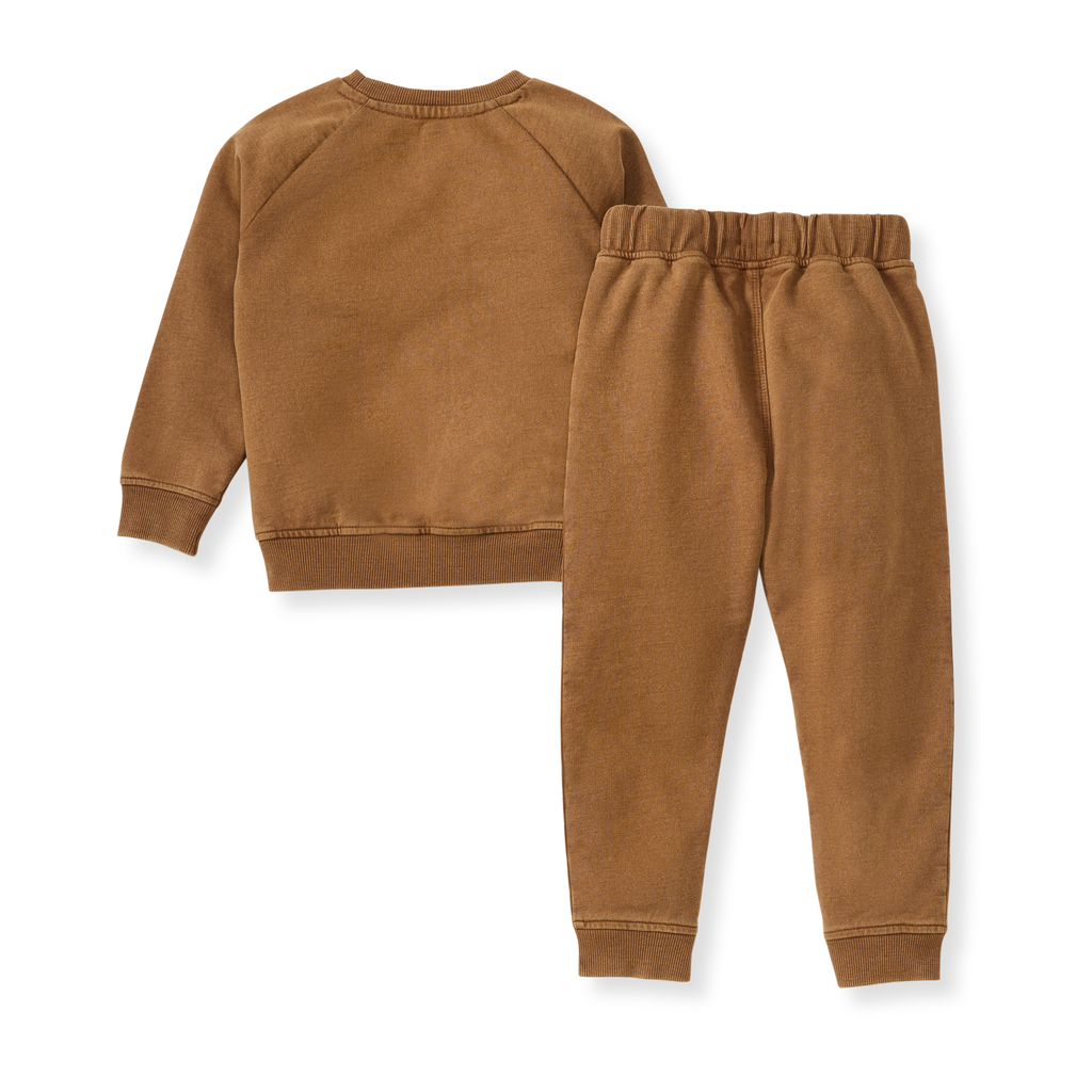Burt's Bees Baby - Acid Wash Football Toddler Sweatshirt Set