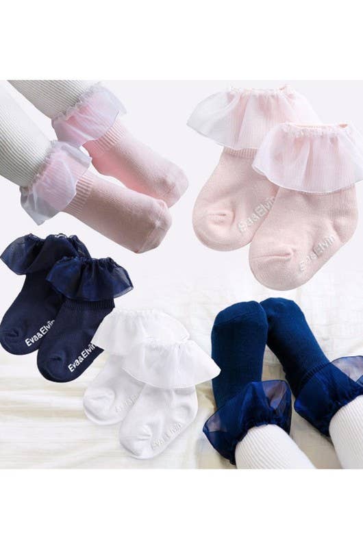 Frill Ankle Socks - Yuna White