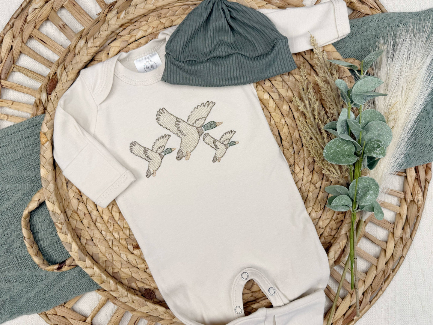 Wonderfully Made - Mallard duck baby footie | Baby Boy Outfit