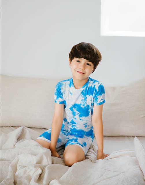 Tie Dyeing Ocean Blue Short Sleeve PJs