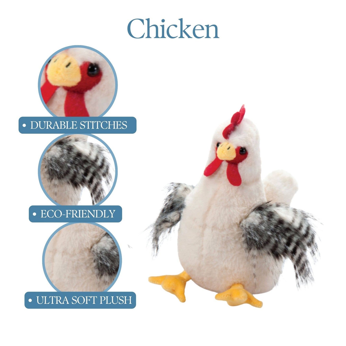 The Petting Zoo - 9" (19cm) Wild Onez Chicken White