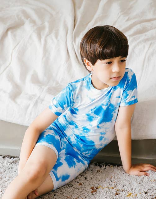 Tie Dyeing Ocean Blue Short Sleeve PJs
