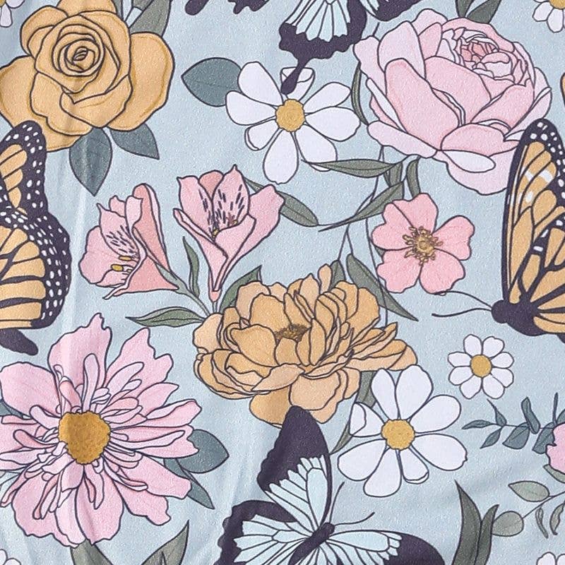 Aqua Butterfly Garden Baby Romper