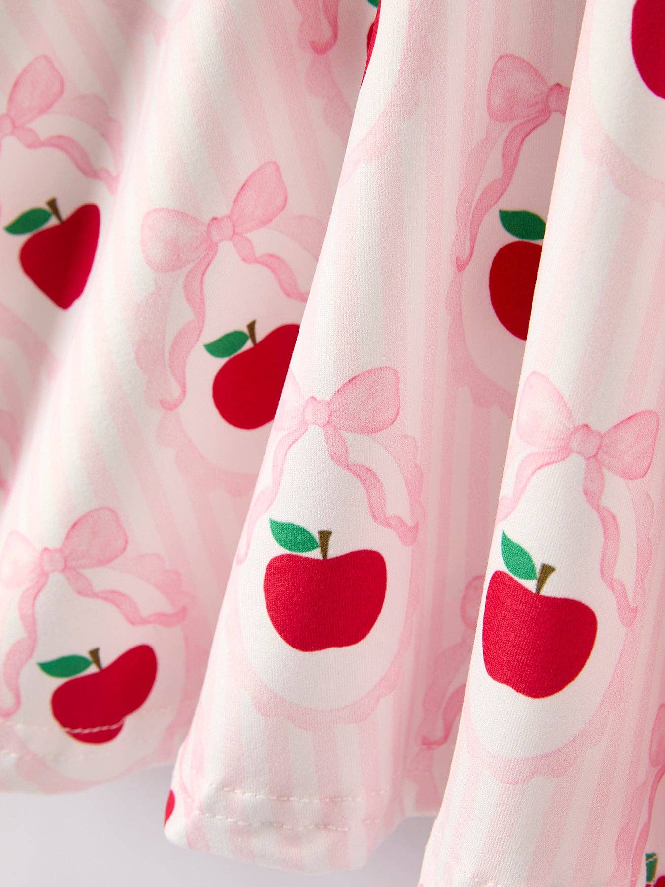 Back to School Apple Striped Sweet Girl Dress