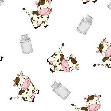 LollyBanks - Baby Muslin Swaddle Blanket 47x47 The Cow Goes MOO