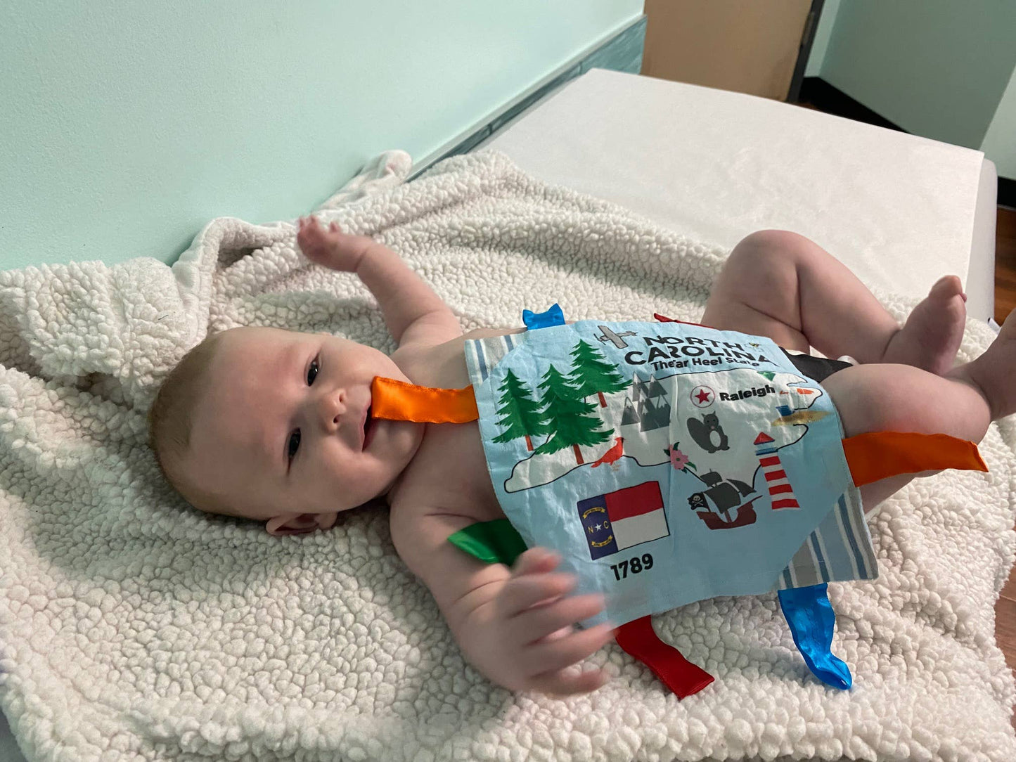 Baby Jack and Company - North Carolina Baby Learning Crinkle Tag Square 8"x 8" Toy