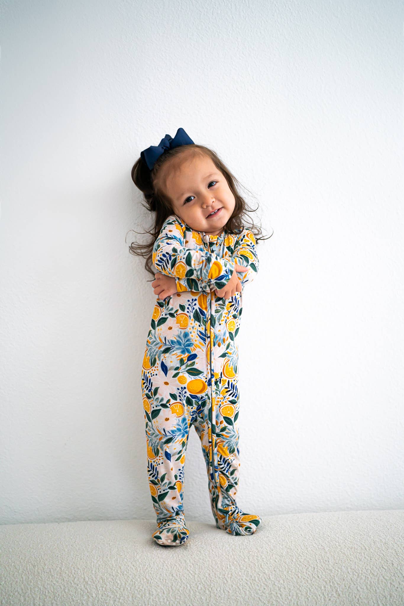 Baby Bamboo Pajamas Sleeper Convertible Romper - Clementine