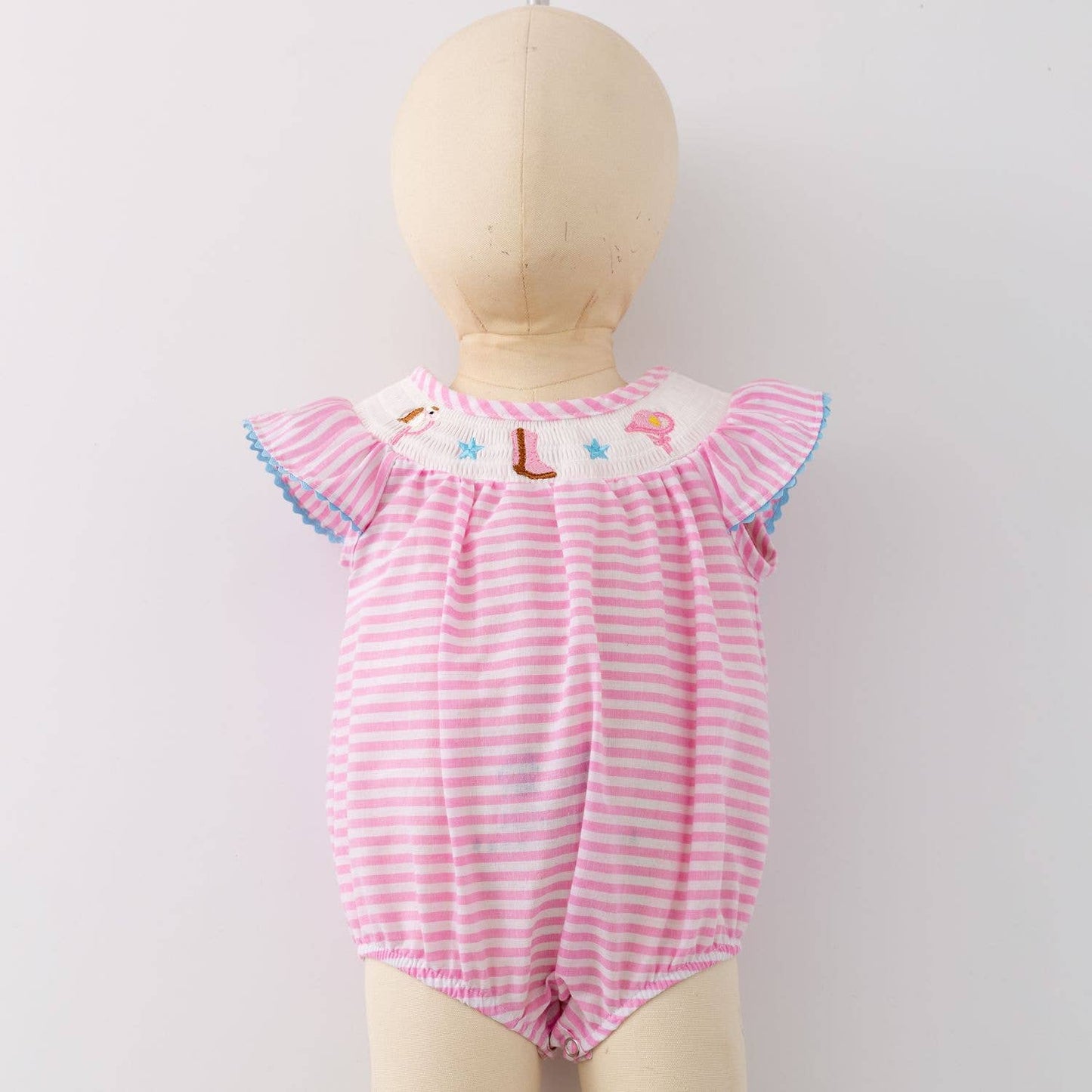 Cowgirl Smocked Baby Romper