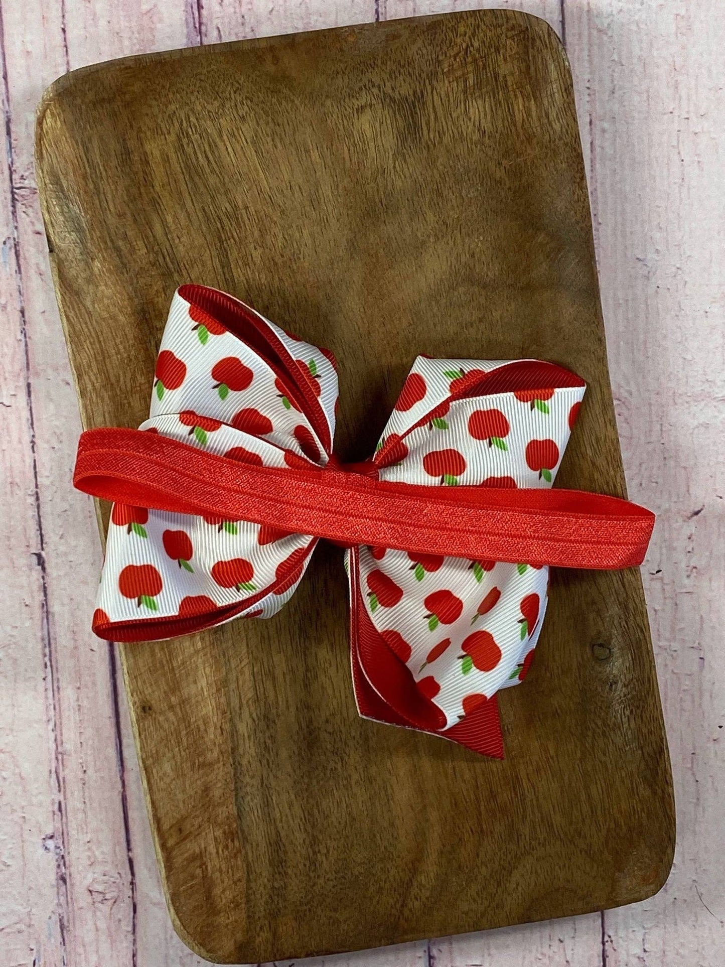 Apple Hair Bow or Headband