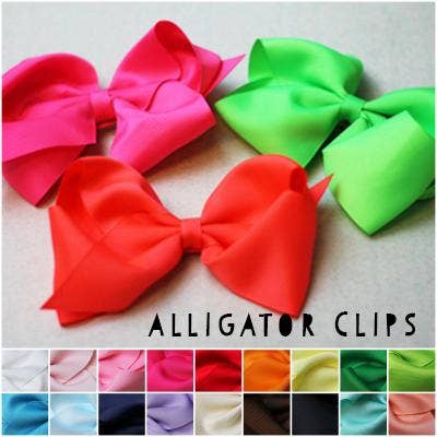 Classic Oversized Grosgrain Hair Bow - Alligator Clip