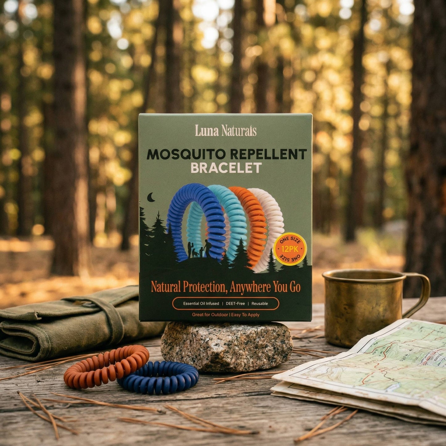 Luna Naturals - Mosquito Repellent Bracelet | Natural Scent | 12 ct