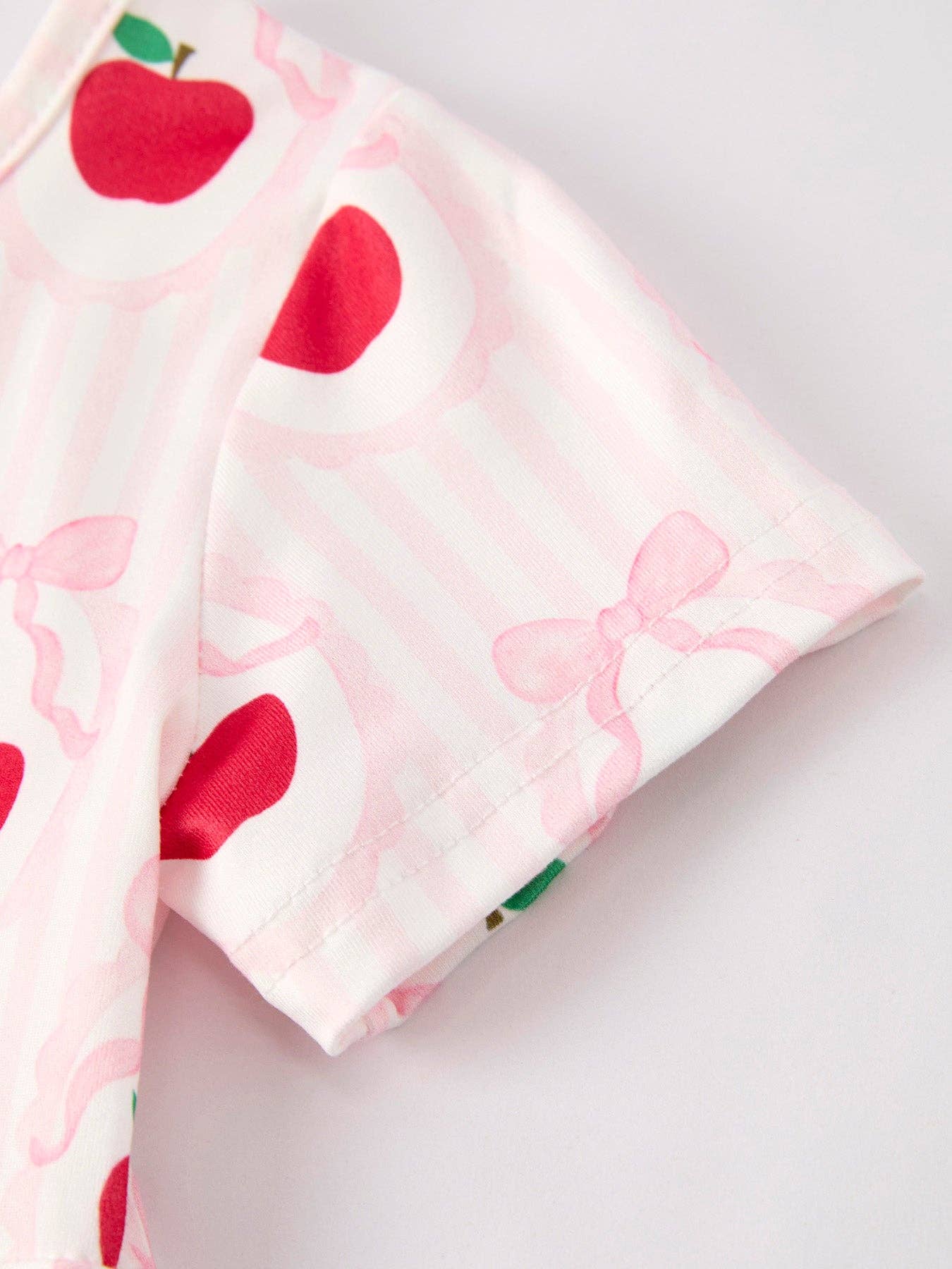 Back to School Apple Striped Sweet Girl Dress