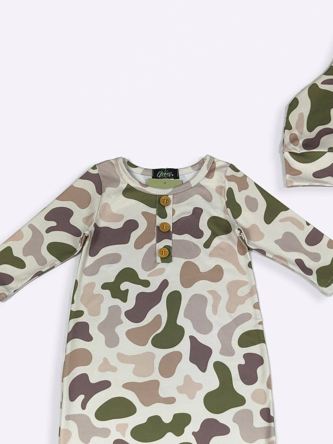 Clover Cottage - Outdoor Camo Baby Knotted Gown