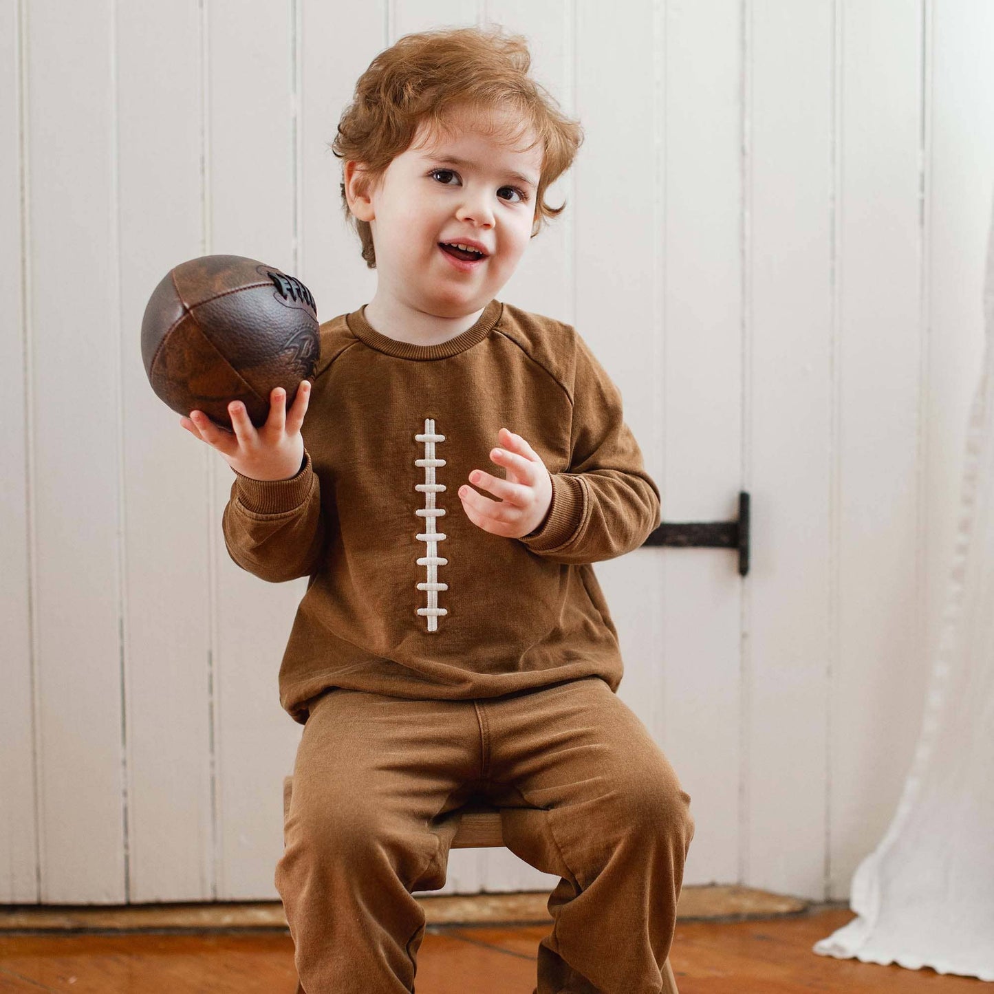 Burt's Bees Baby - Acid Wash Football Infant Sweatshirt Set