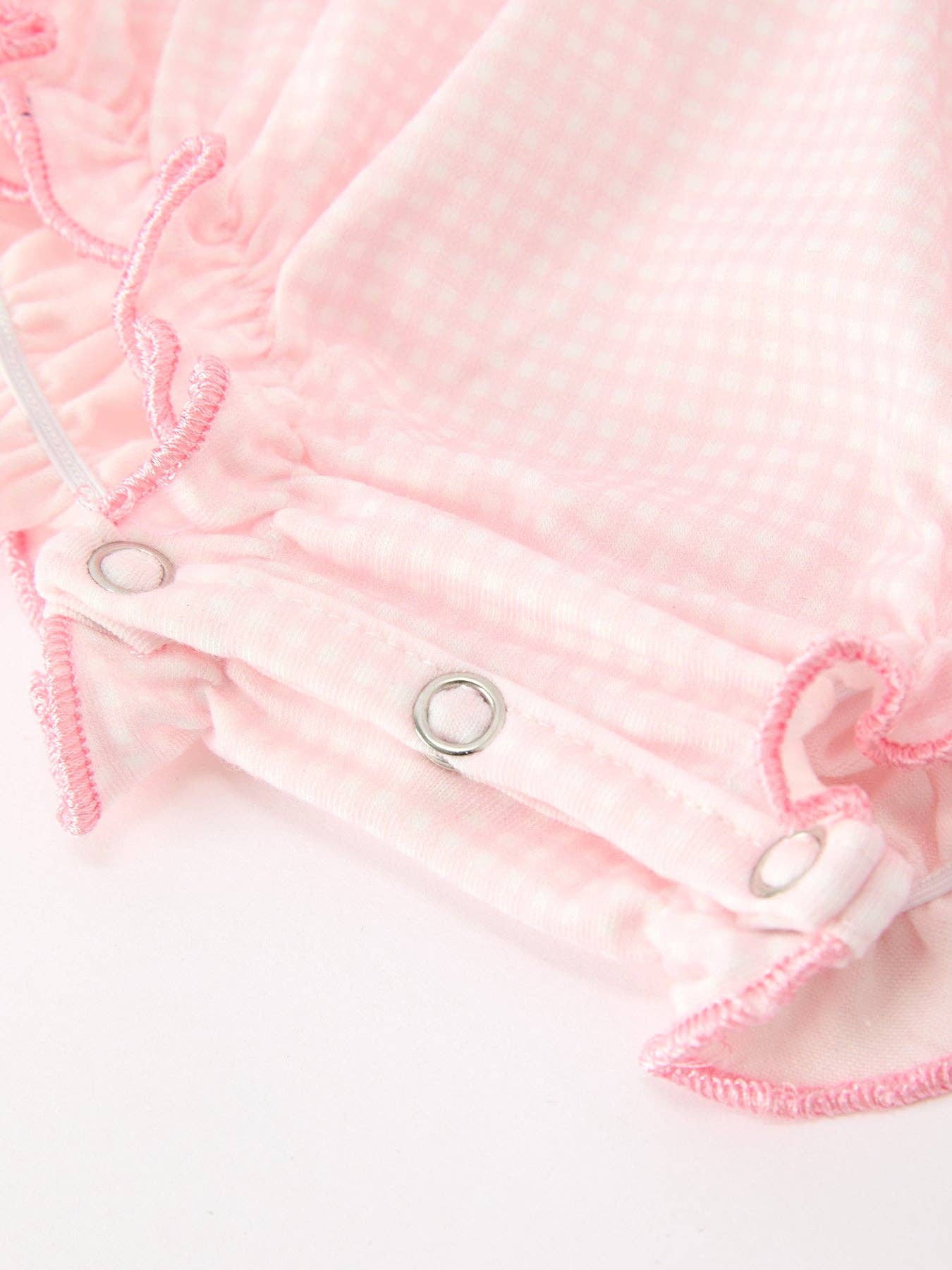 Pink Duck Embroidered Baby Girl Romper