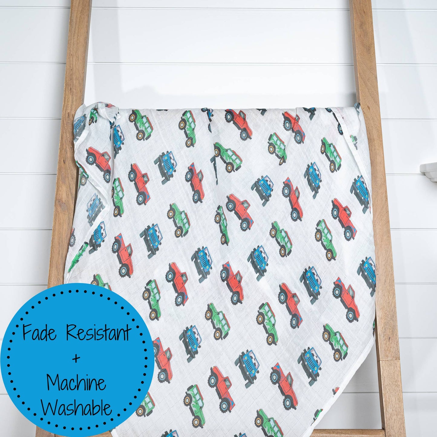 Vroom Vroom Zoom Baby Muslin Swaddle Blanket