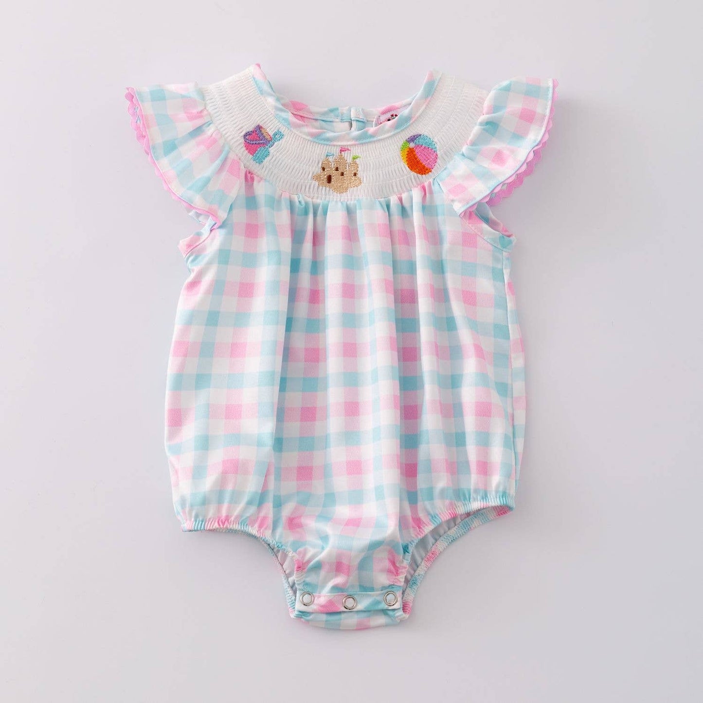 Clover Cottage - Beach Smocked Baby Romper
